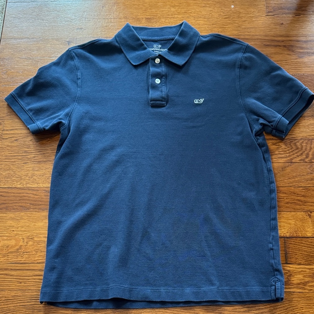 Vineyard Vines Men's Navy Polo with Small Whale Embroidery